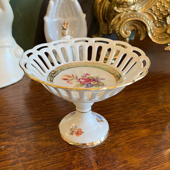 Antique Other - Antique Porzellanfabrik Moschendorf reticulated pedestal dish